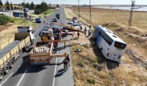 Şanlıurfa’da yolcu otobüsü devrildi: 6 yaralı