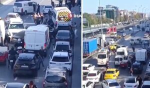 İstanbul trafiğinde pikap dehşeti